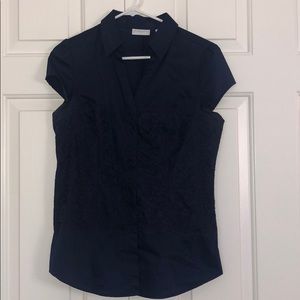 Navy blue short sleeve top